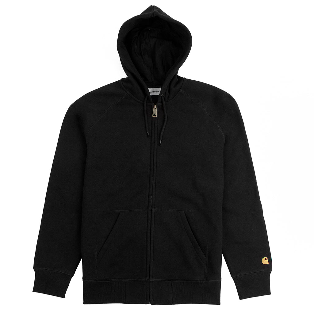 Carhartt WIP Hooded Chase Jacket in Black / Gold