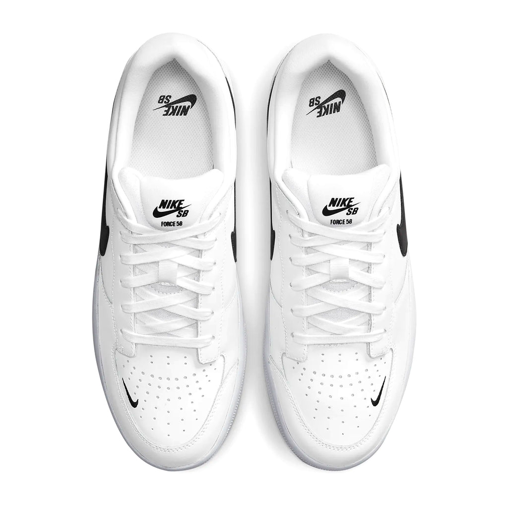 Nike SB Force 58 Shoes - White / Black - White - White - top