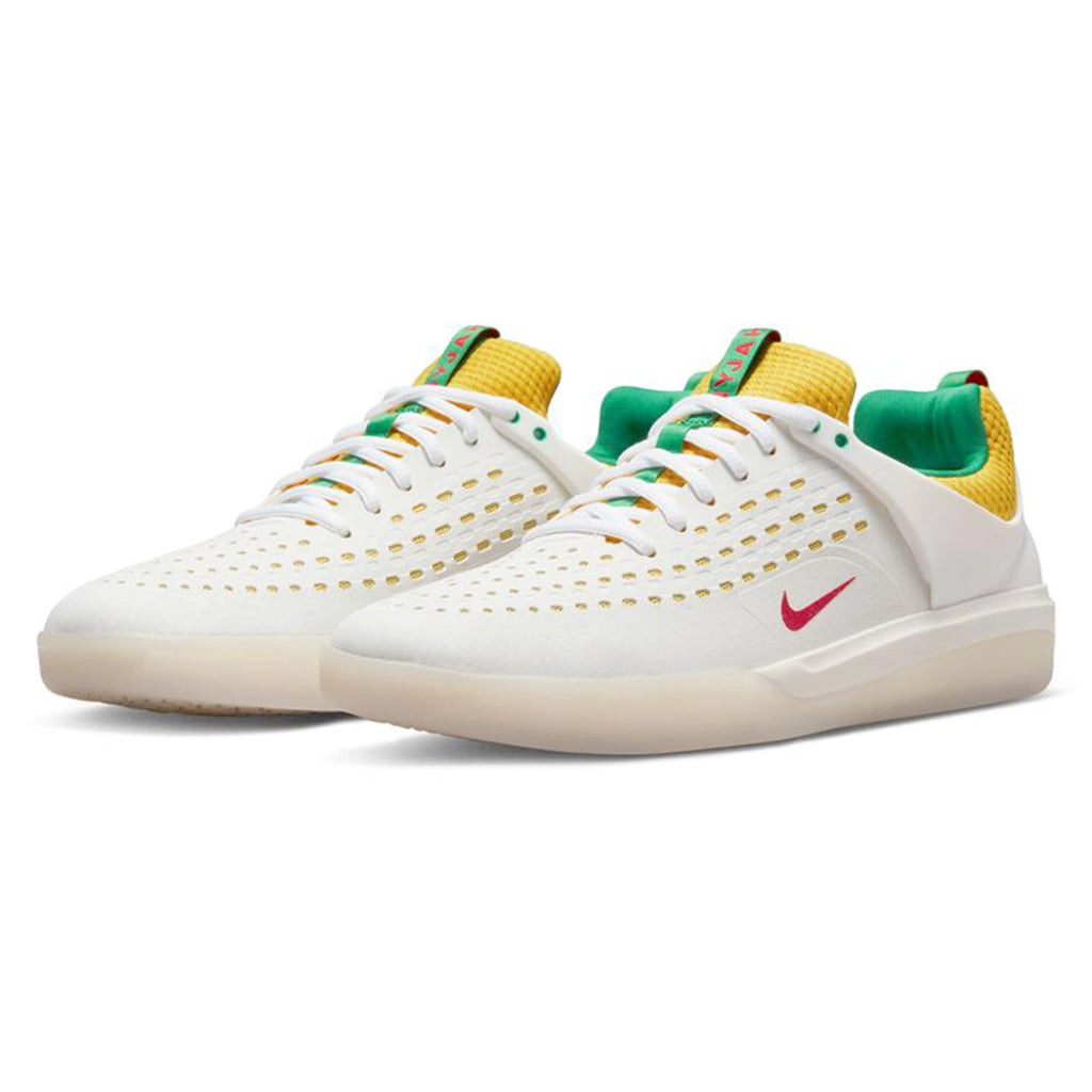 Nike SB Nyjah 3 Shoes - Summit White / Black - Tour Yellow - pair