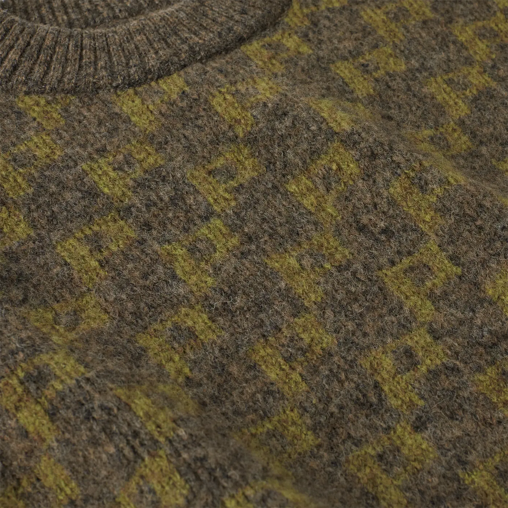 Polar Skate Co Knit Sweater - Army Green - closeup