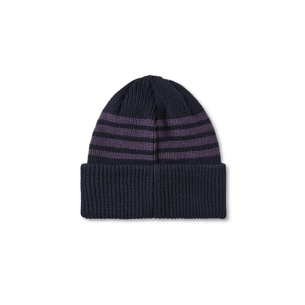 Polar Skate Co Striped Merino Wool Beanie - Navy / Purple