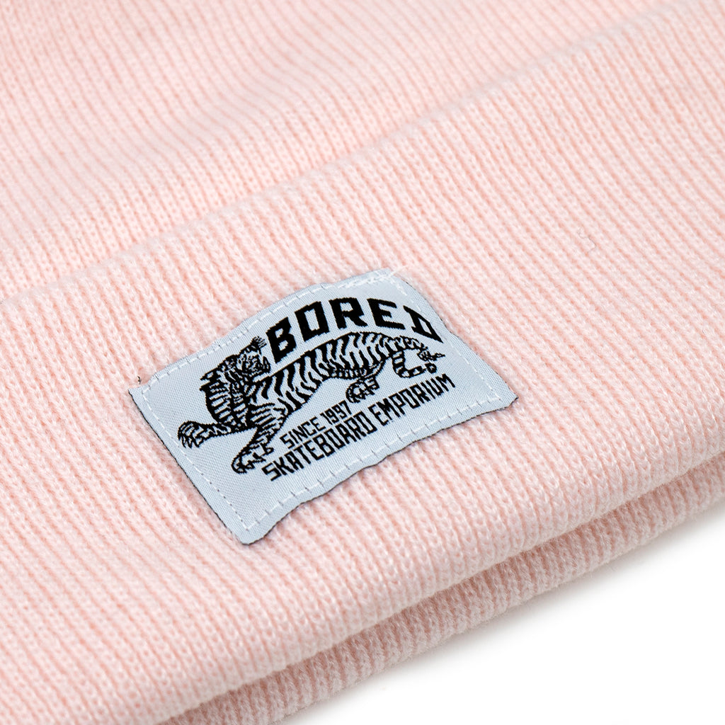 Bored of Southsea Daily Use Beanie in Light Pink - Label