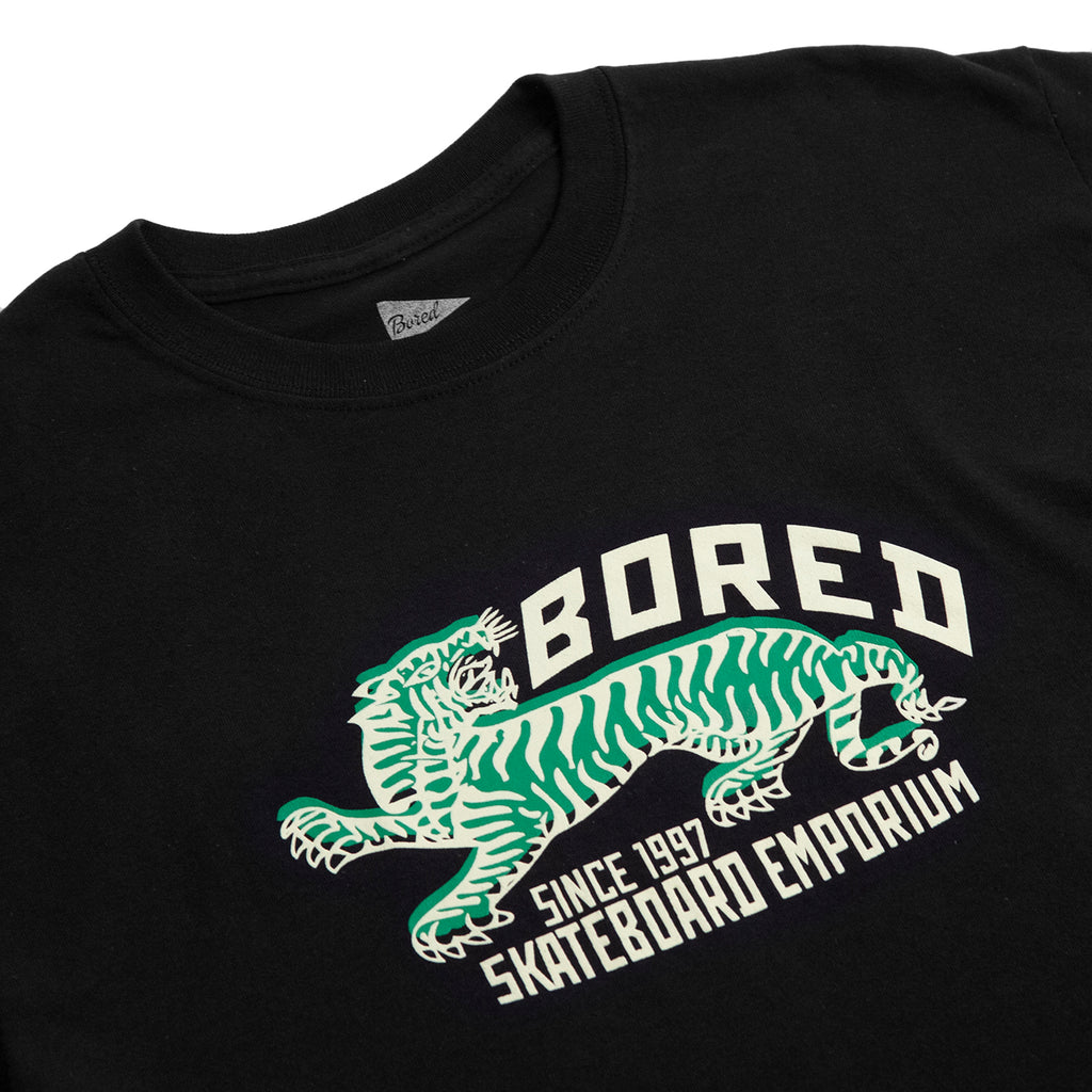 Bored of Southsea Tiger Emporium T Shirt in Black - Detail