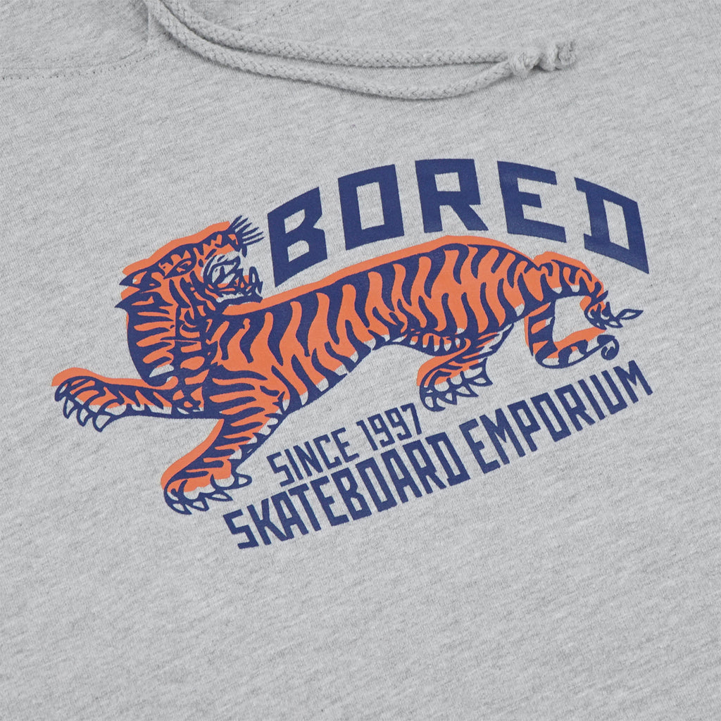 Bored of Southsea Tiger Emporium T Shirt - Heather Grey - closeup