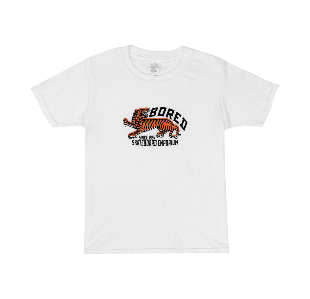 Bored of Southsea Tiger Emporium Kids T Shirt in White