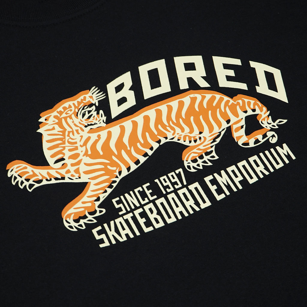 Bored of Southsea L/S Tiger Emporium T Shirt in Black / Orange - Print