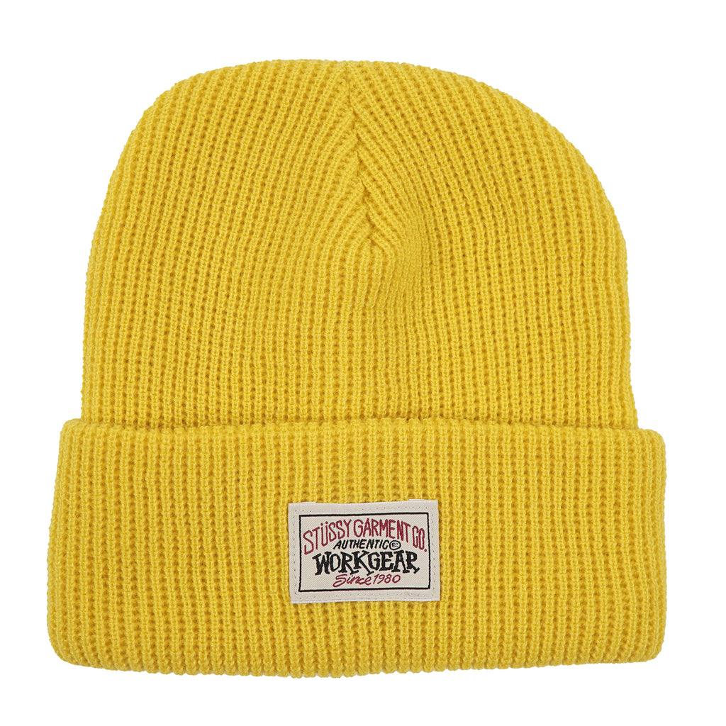 Stussy Workgear Waffle Cuff Beanie Yellow