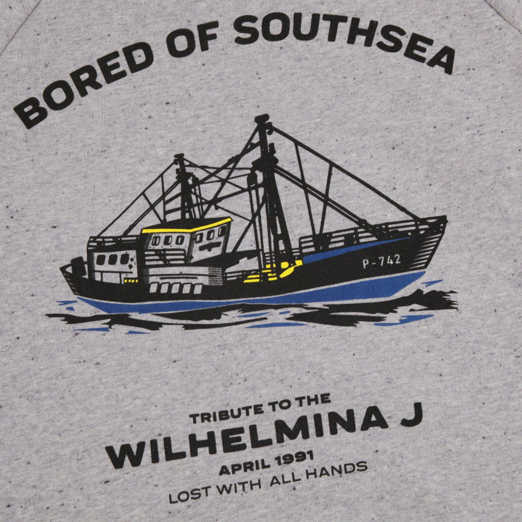 Bored of Southsea Wilhelmina J Sweatshirt in Grey Marl - Detail