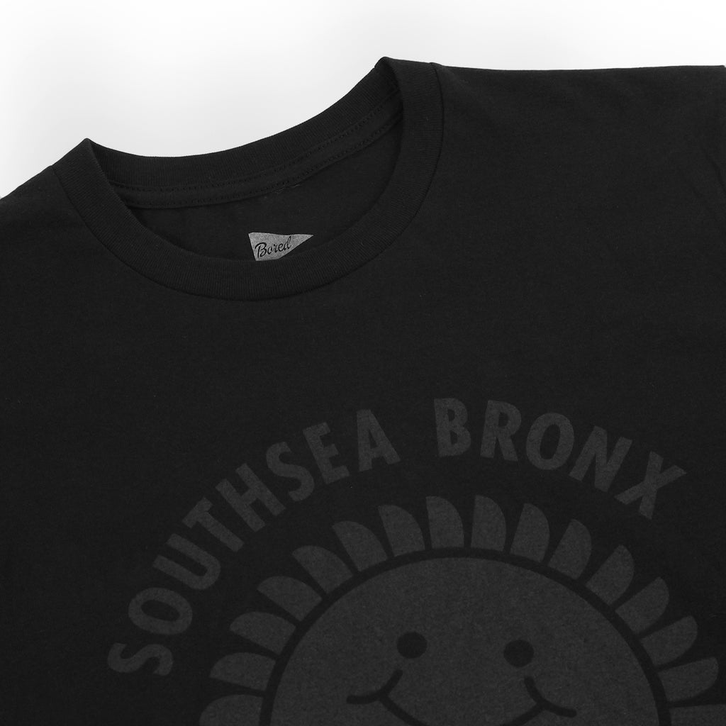 Southsea Bronx Strong Island T Shirt in Black on Black - Detail