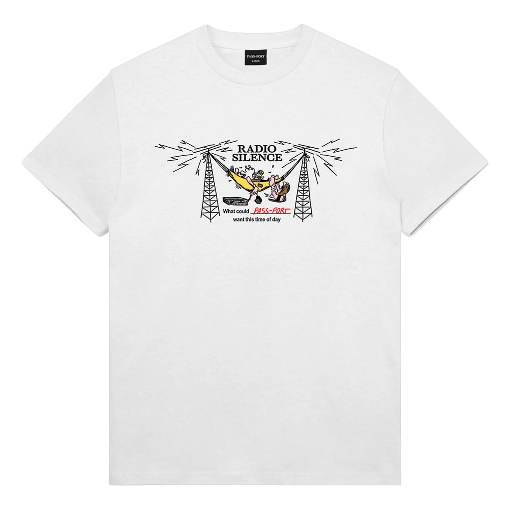 PASS~PORT Radio Silence T Shirt - White - front