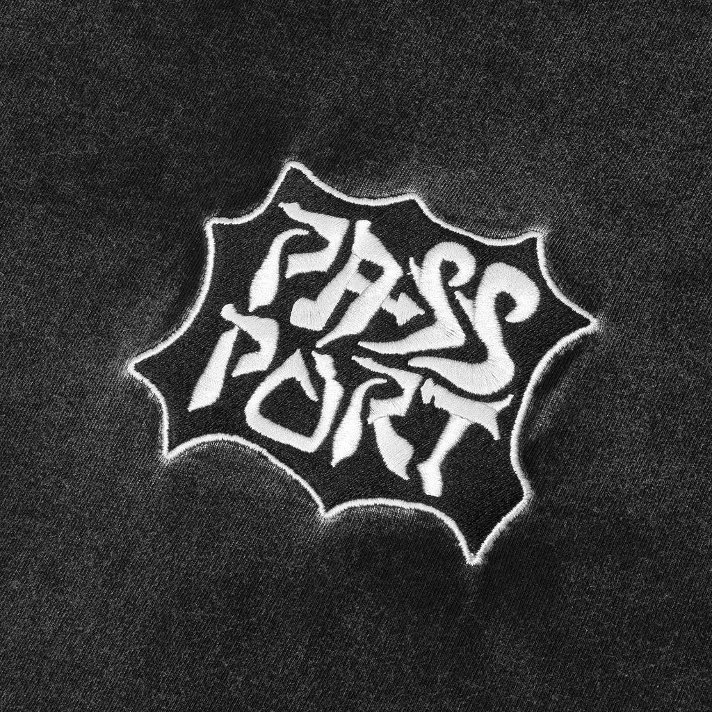 PASS~PORT Glyph T Shirt - Acid Black - closeup
