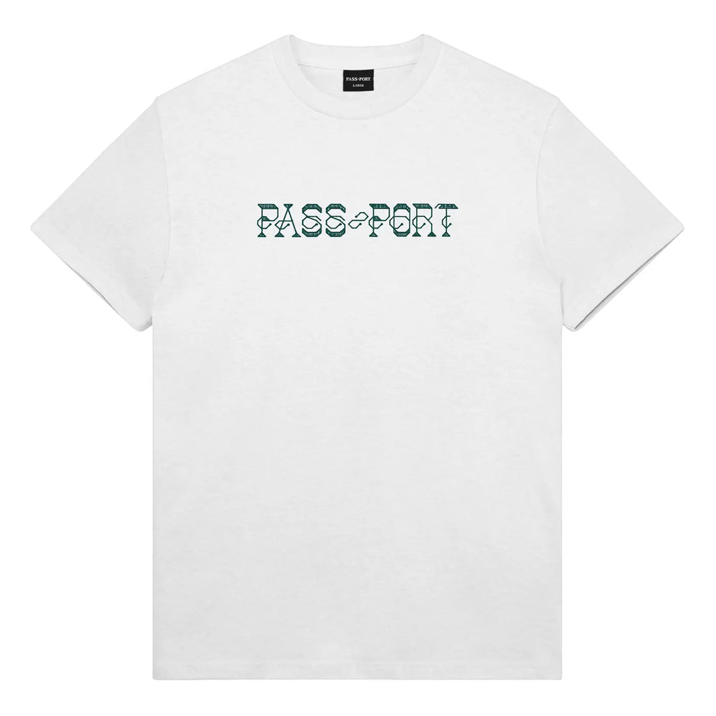 PASS~PORT Needlework T Shirt - White - front