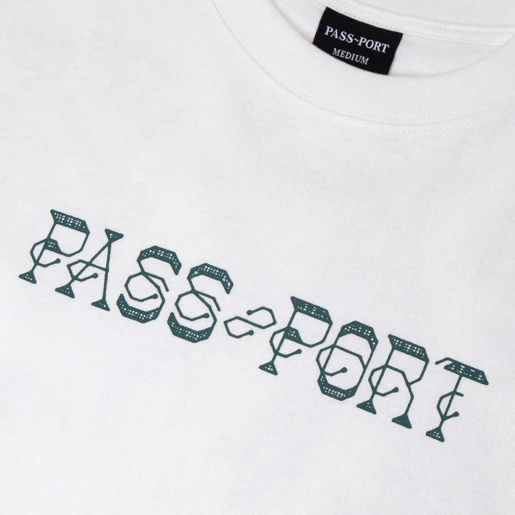 PASS~PORT Needlework T Shirt - White - closeup2