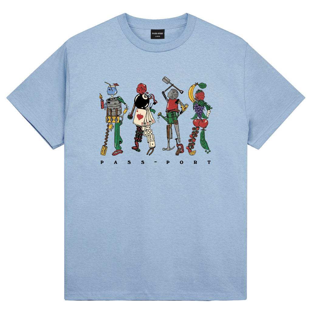 PASS~PORT Assorted Friends T Shirt - Stonewash Blue