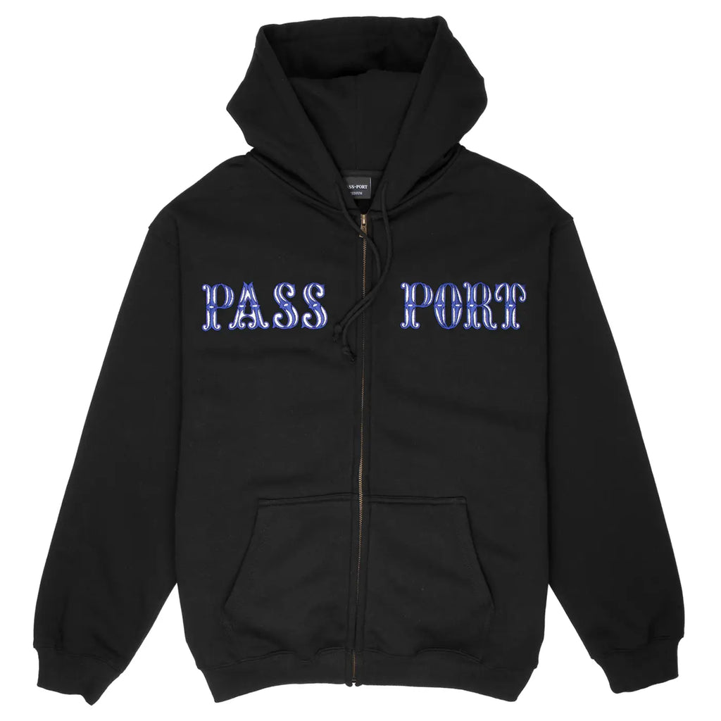 PASS~PORT Glint Zip Hoodie - Black - front