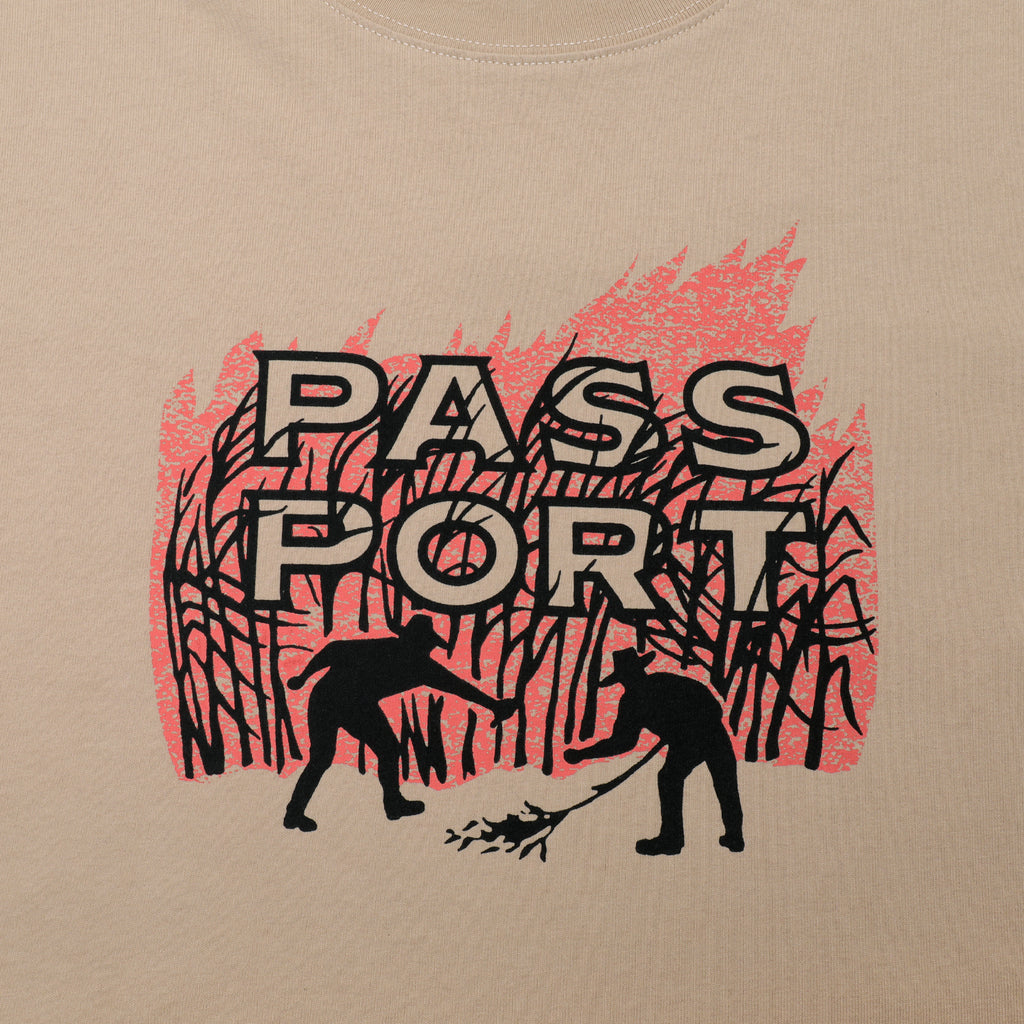 PASS~PORT Brush Fire T Shirt - Sand - closeup
