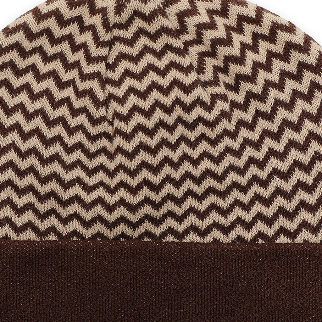 PASS~PORT Organic Cotton Zig Zag Beanie - Bark - closeup