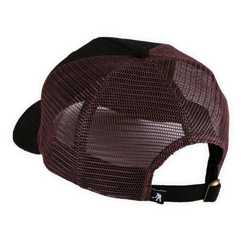 PASS~PORT Workers Club Denim Packers Trucker Cap - Washed Black - back