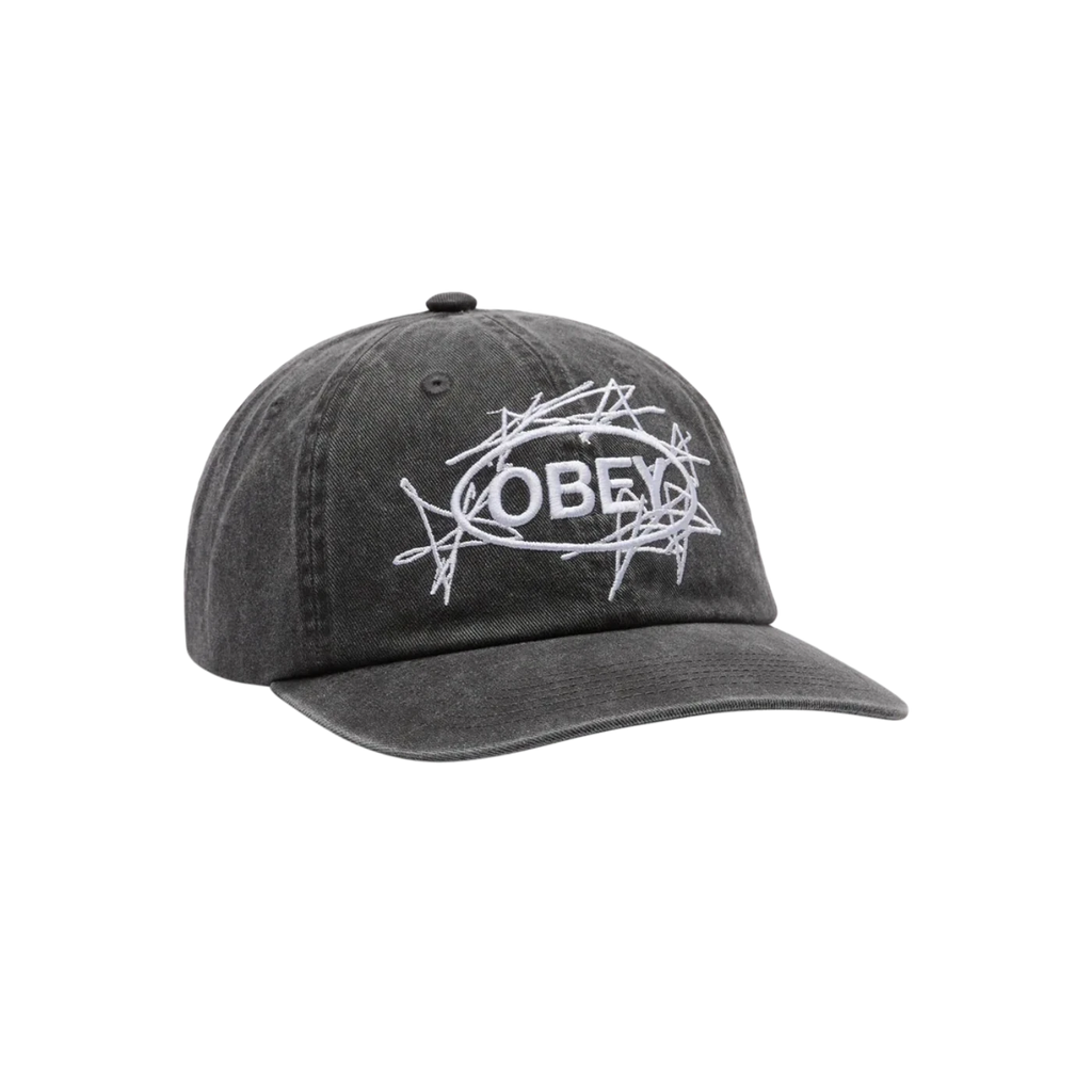 Obey Duster 6 Panel Velcro Back Cap - Pigment Black - main