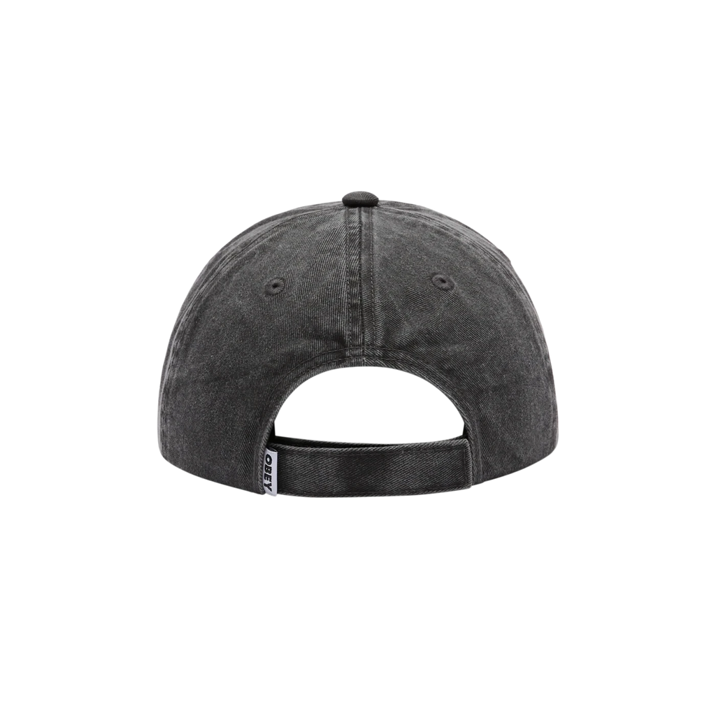 Obey Duster 6 Panel Velcro Back Cap - Pigment Black - back