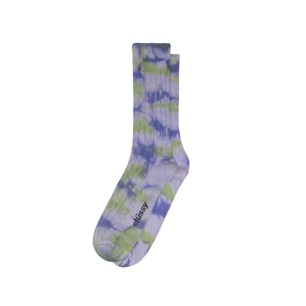 Stussy Multi Dyed Ribbed Crew Socks - Purple