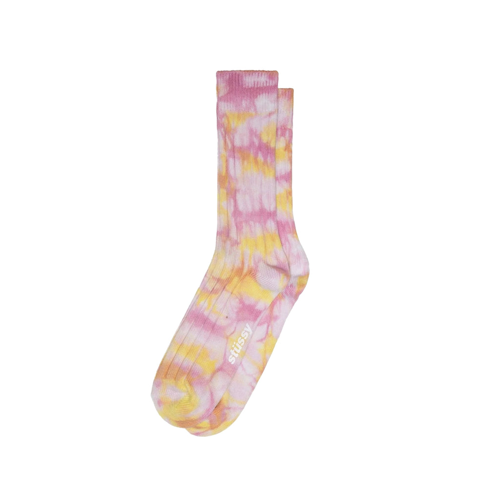 Stussy Multi Dyed Ribbed Crew Socks - Tumeric