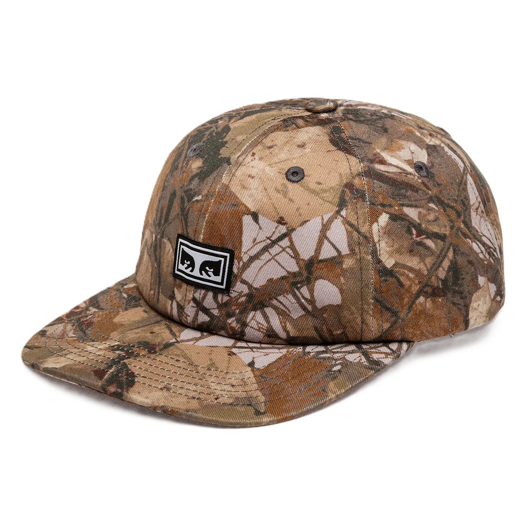 Obey Icon Eyes Pigment 6 Panel Velcro Cap - Fence Camo Multi - front