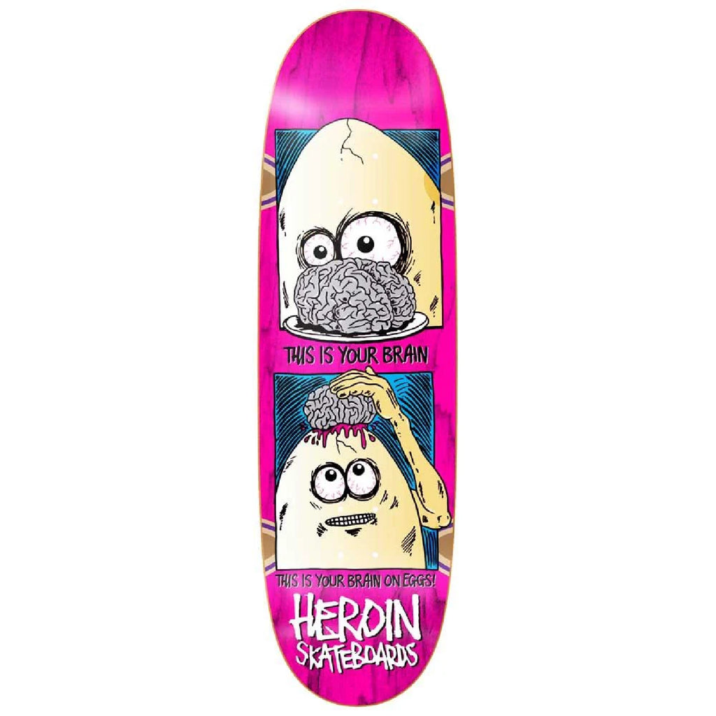 Heroin Skateboards Brain on Eggs Skateboard deck - 9.5" - main
