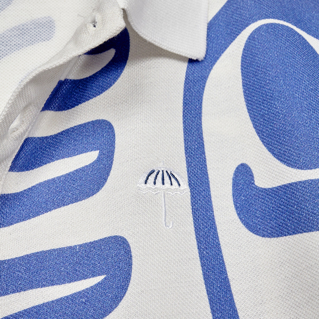 Helas Abstract Polo In Blue Photo 2 - closeup of branding embroidery and collar details