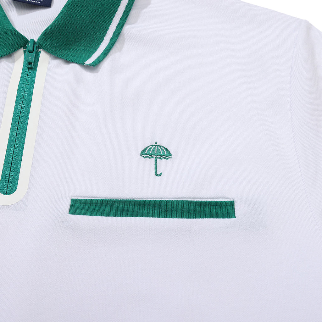 Helas Agass Polo Shirt in White Photo 3 - Closeup of front pocket and collar details