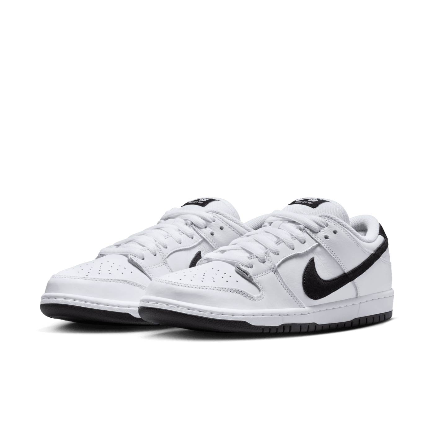low top black and white dunks
