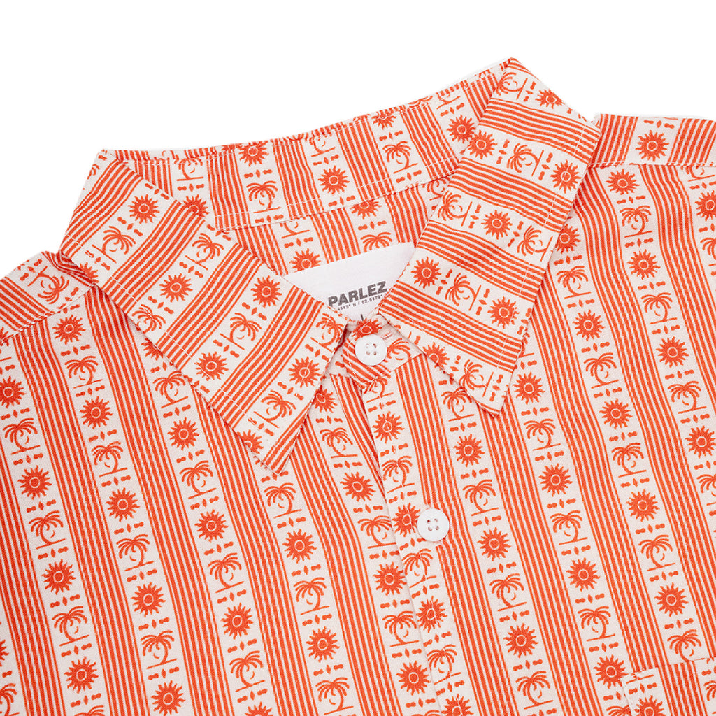 Parlez Bloom S/S Shirt - Terracotta - collar