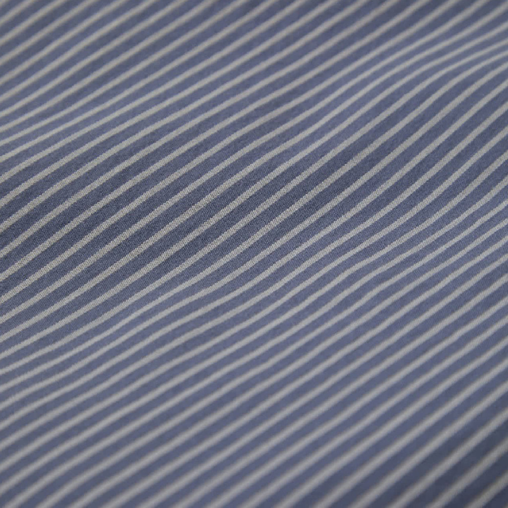 Brixton Builders Auto S/S Shirt - Twilight Blue / White Stripe - closeup