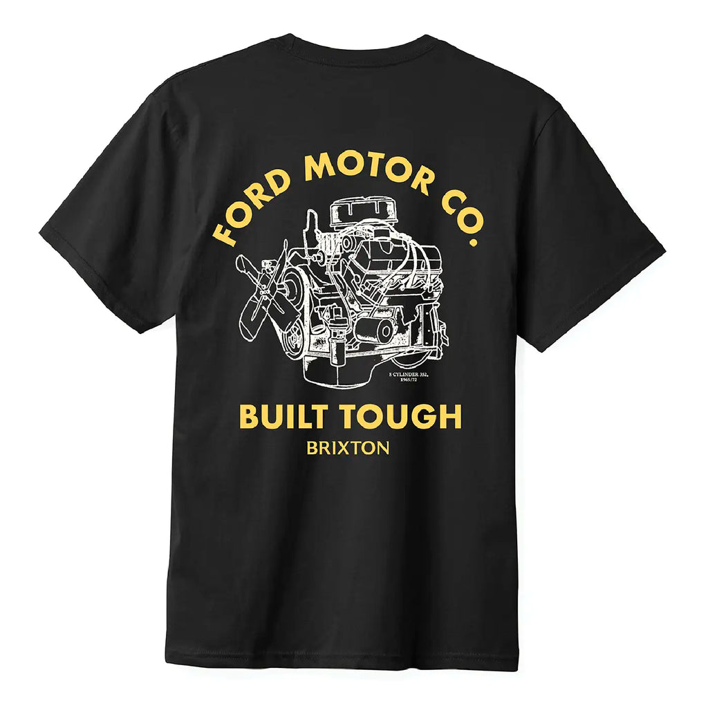 Brixton Ford Built Tough T Shirt - Burnt Rubber - back