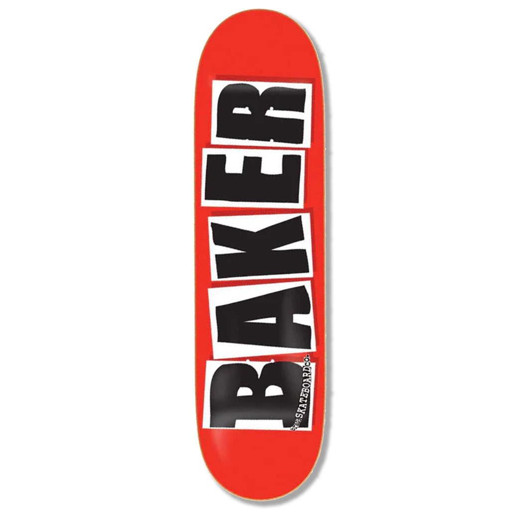 Baker Skateboards Brand Logo - Red / Black / White Skateboard Deck - 8.3875"