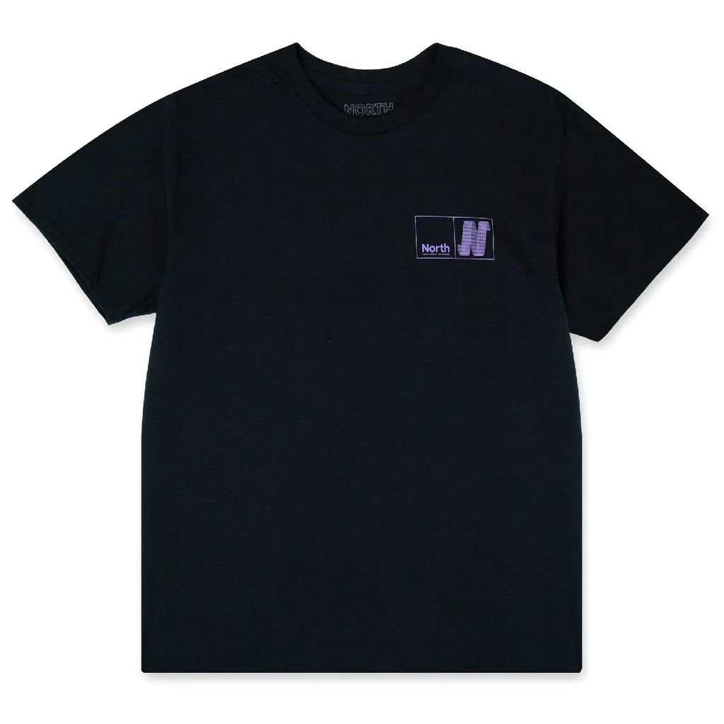 North Skate Mag N Logo T Shirt - Black / Grape - front