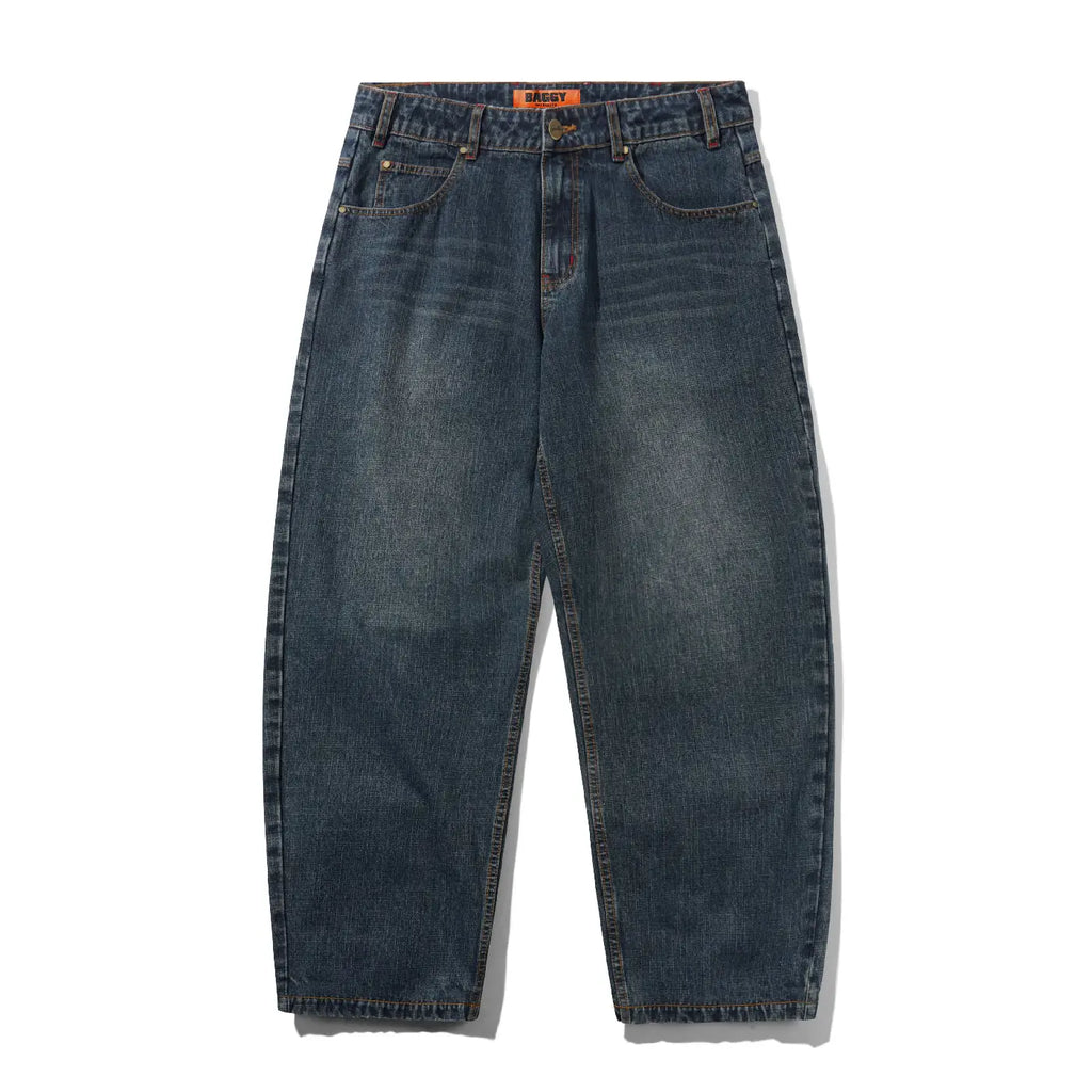 Butter Goods Blotch Baggy Denim Jeans - Streaky Navy - front