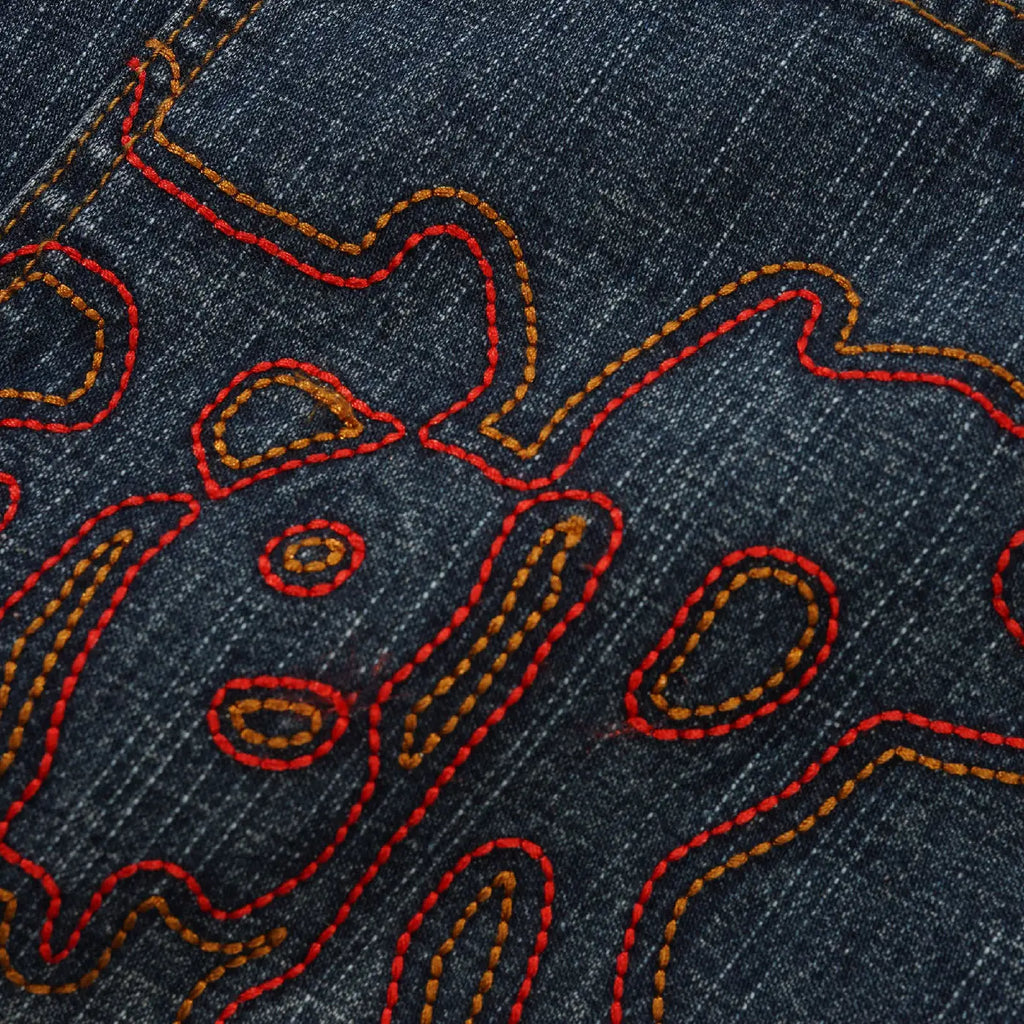 Butter Goods Blotch Baggy Denim Jeans - Streaky Navy - pocket