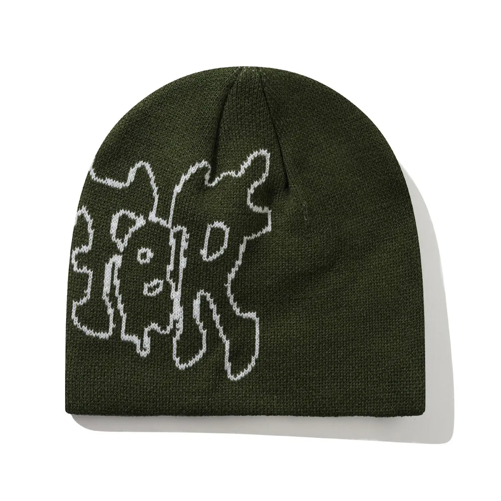 Butter Goods Blotch Skully Beanie - Fatigue - back