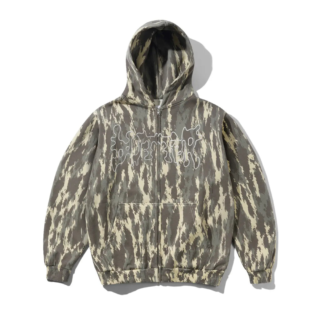 Butter Goods Blotch Zip-Thru Hoodie - Washed Camo - main