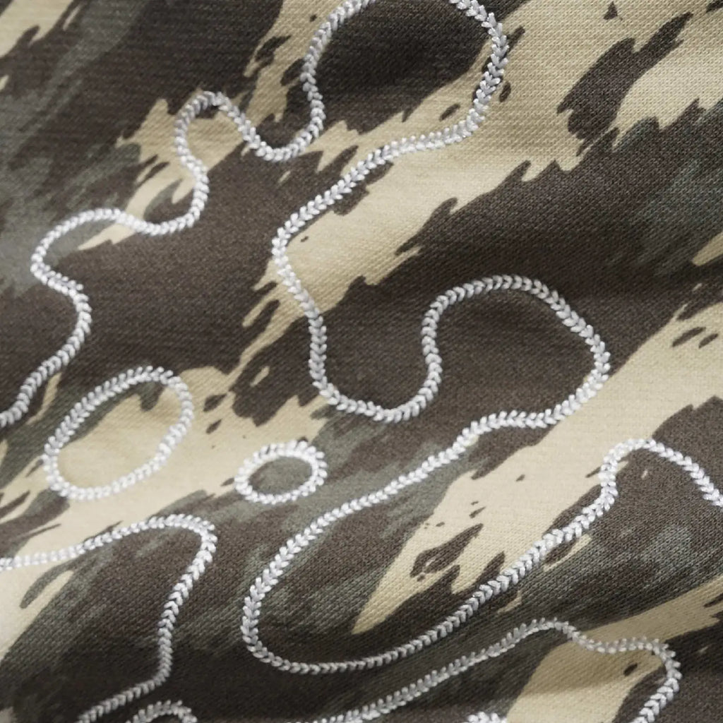 Butter Goods Blotch Zip-Thru Hoodie - Washed Camo - close up