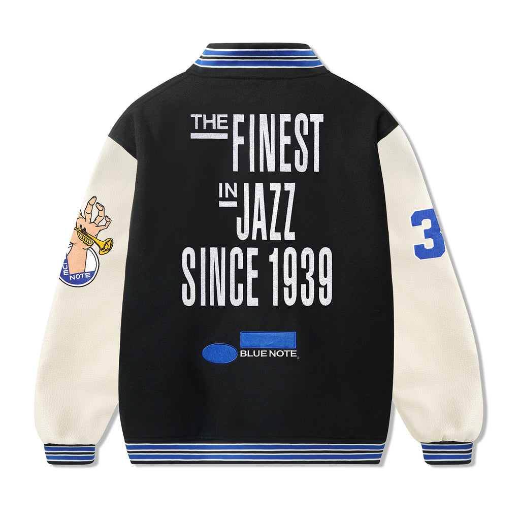 Butter Goods Blue Note Varsity Jacket - Navy / Cream - back
