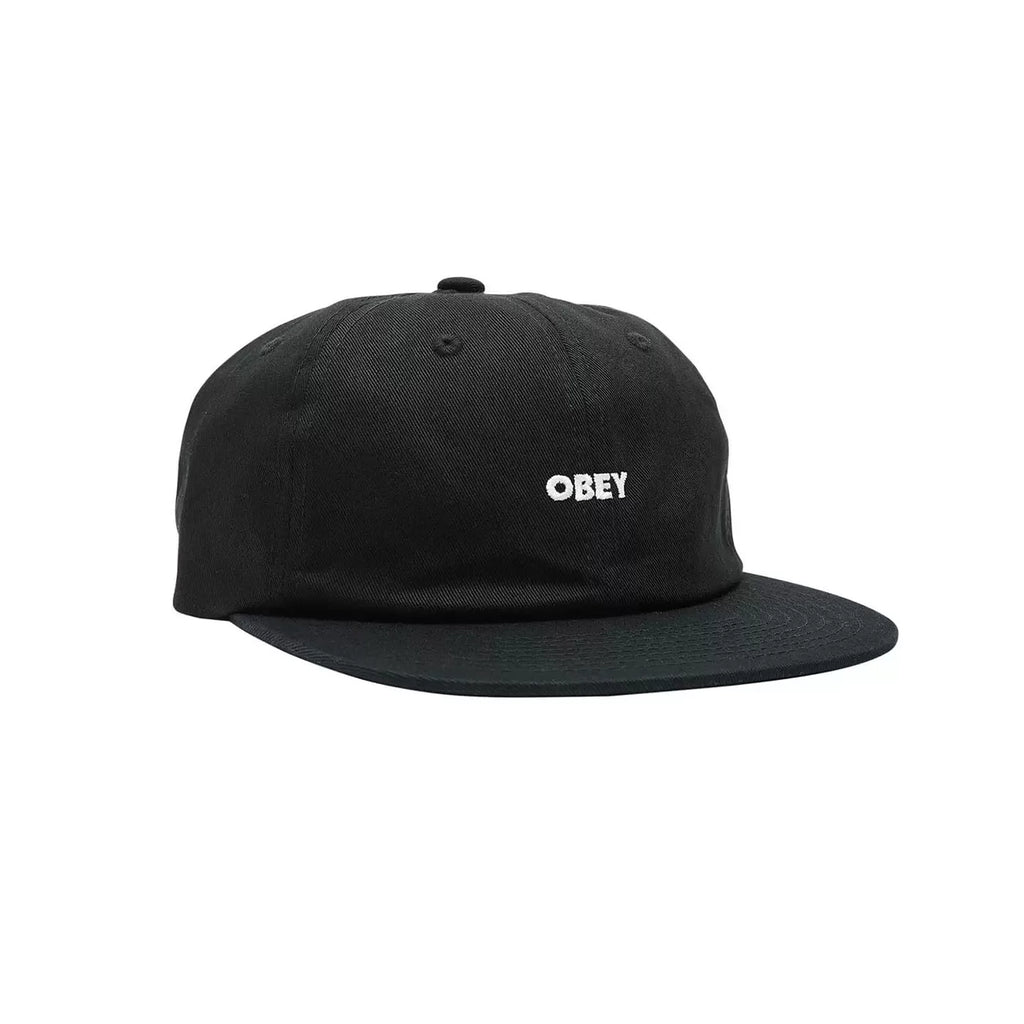 Obey Bold Twill 6 Panel Strapback Cap - Black