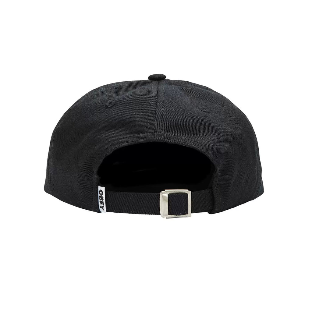 Obey Bold Twill 6 Panel Strapback Cap - Black