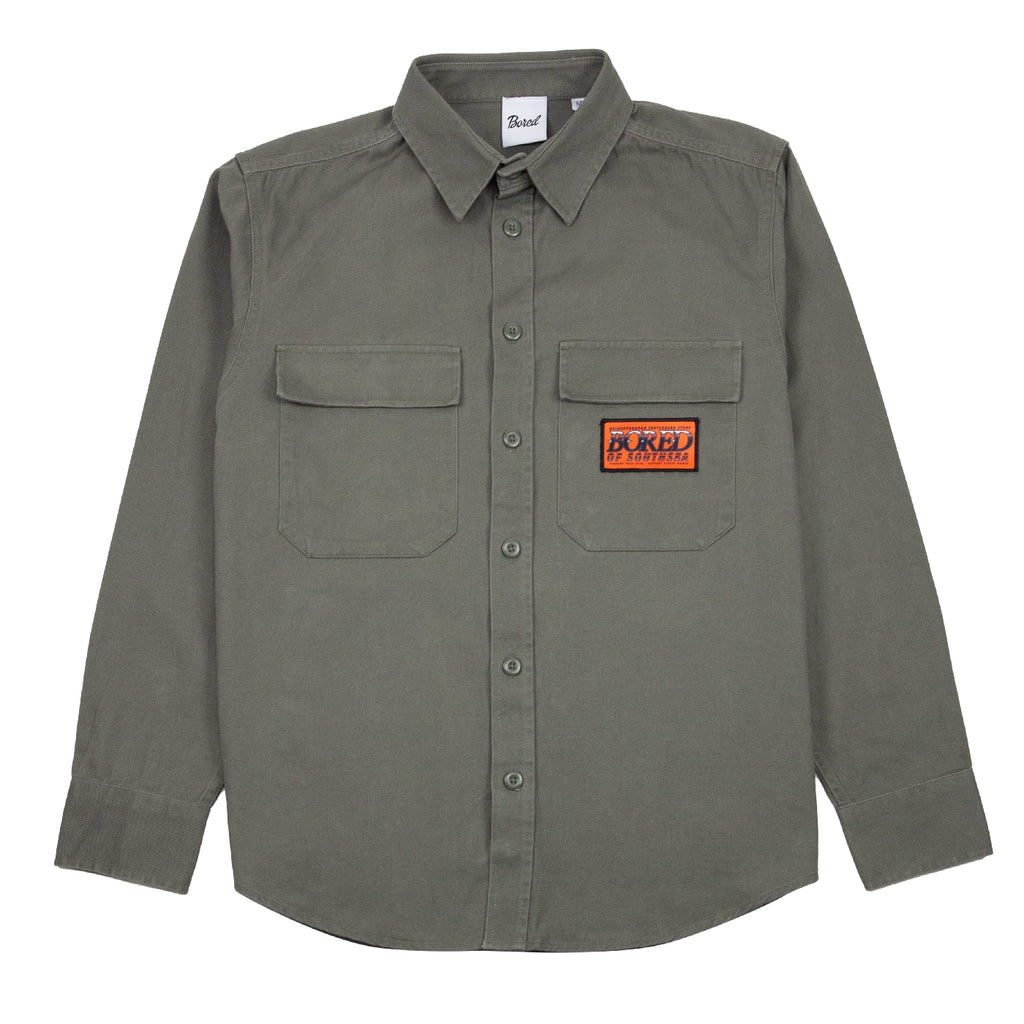 Bored of Southsea Neighbourhood  L/S Overshirt - Uniform Green - main