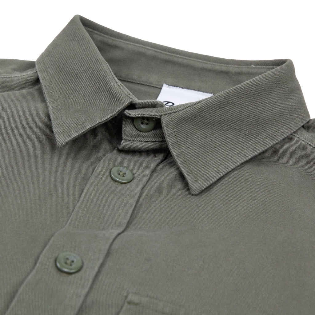 Bored of Southsea Neighbourhood  L/S Overshirt - Uniform Green - collar