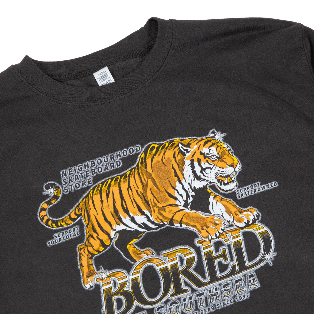 Airbrush Tiger Sweatshirt - Storm Grey - front