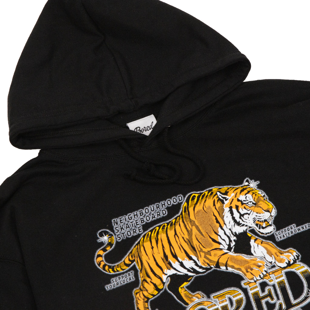 Bored of Southsea Airbrush Tiger Hoodie - Black - front