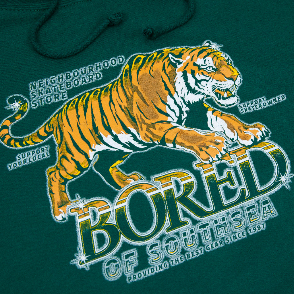 Bored of Southsea Airbrush Tiger Hoodie - Rainforest - closeup