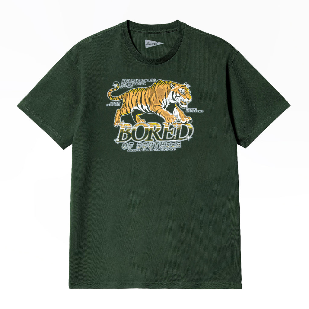 Airbrush Tiger T Shirt - Forest Green - main